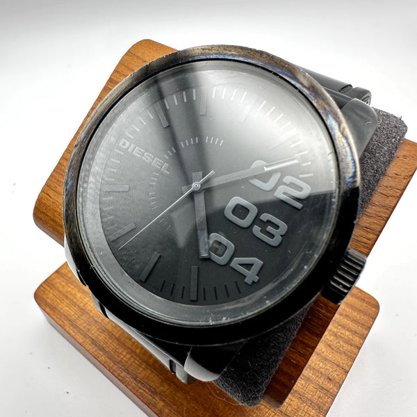Diesel Black Analog Quartz Watch with Silicone Strap