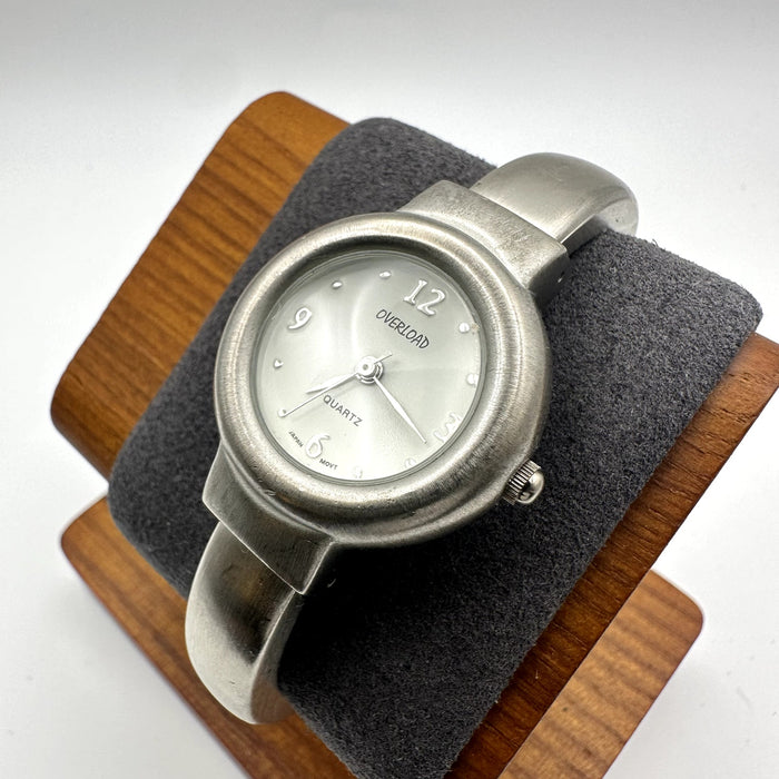Overload Silver-Tone Quartz Analog Watch, Small Round Case