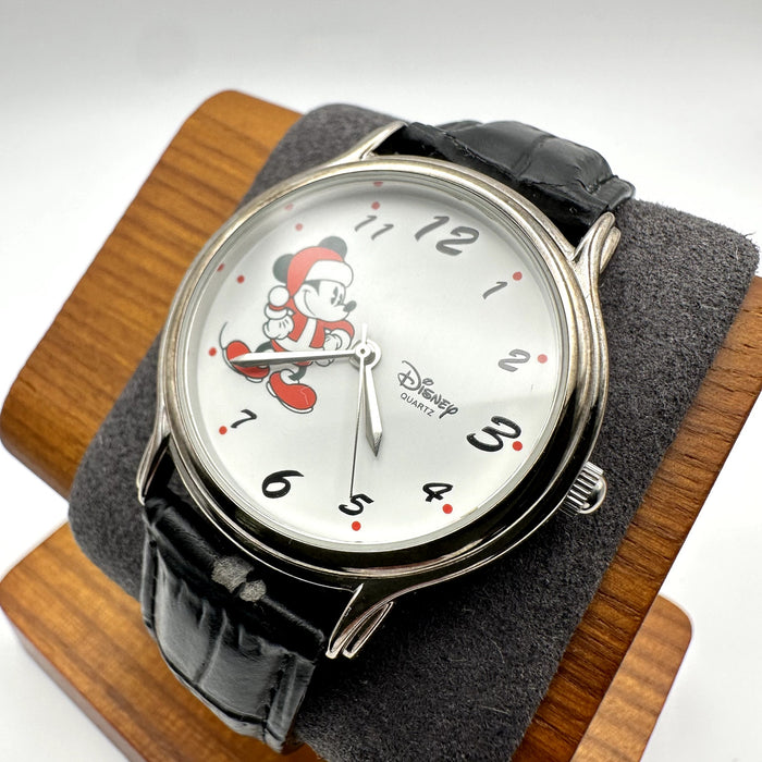 Disney Mickey Mouse Quartz Analog Black Leather Watch