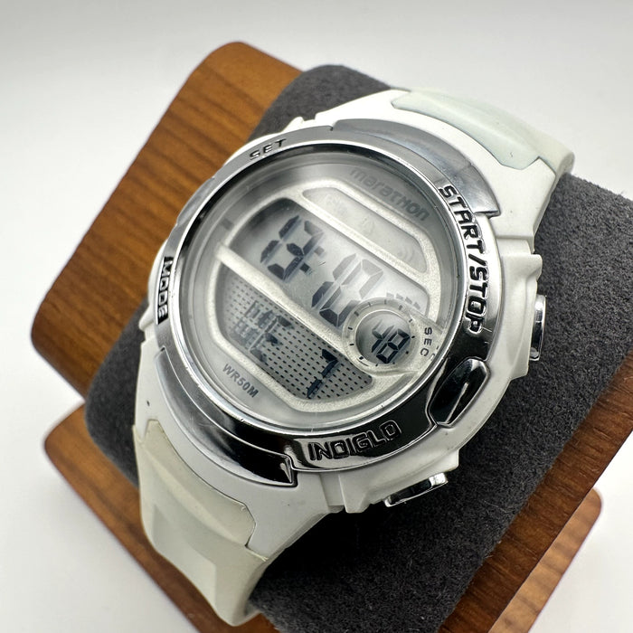 Timex Marathon StarCrestor Digital Sports Watch White Resin Strap Retro Quartz
