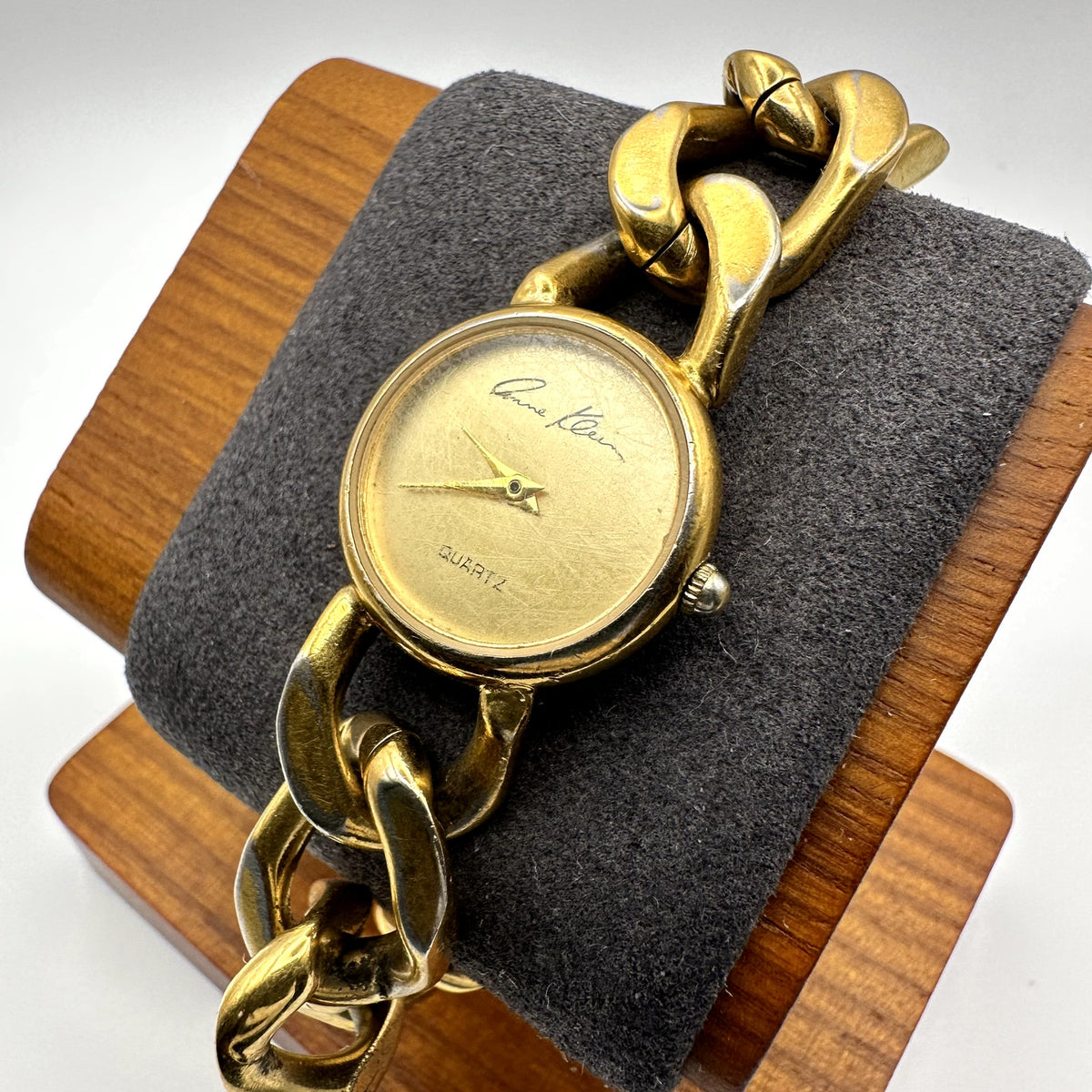 Anne Klein Gold-Tone Chain Link Quartz Bracelet Watch