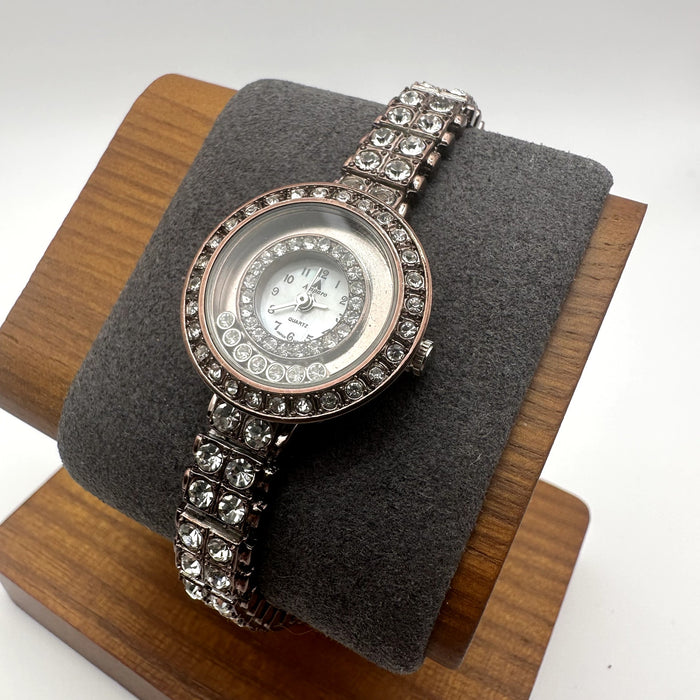 Amparo SW-1302 Women’s Crystal Bracelet Watch Plum Tone Quartz